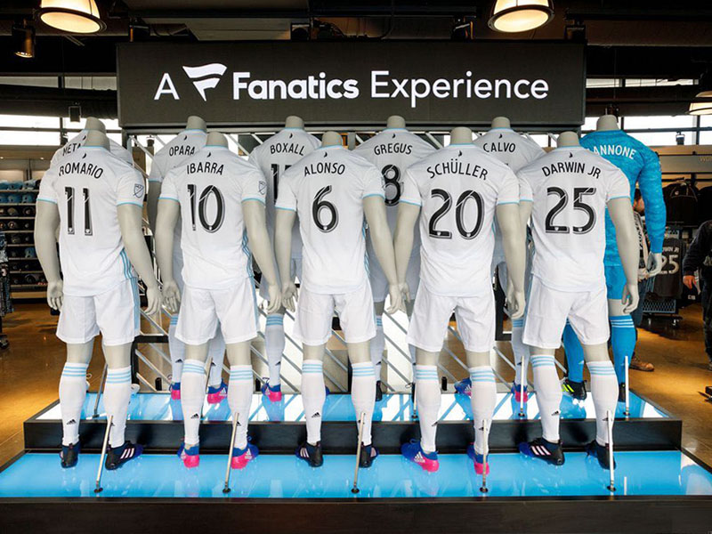 A Fanatics Experience display design by Temeka Group