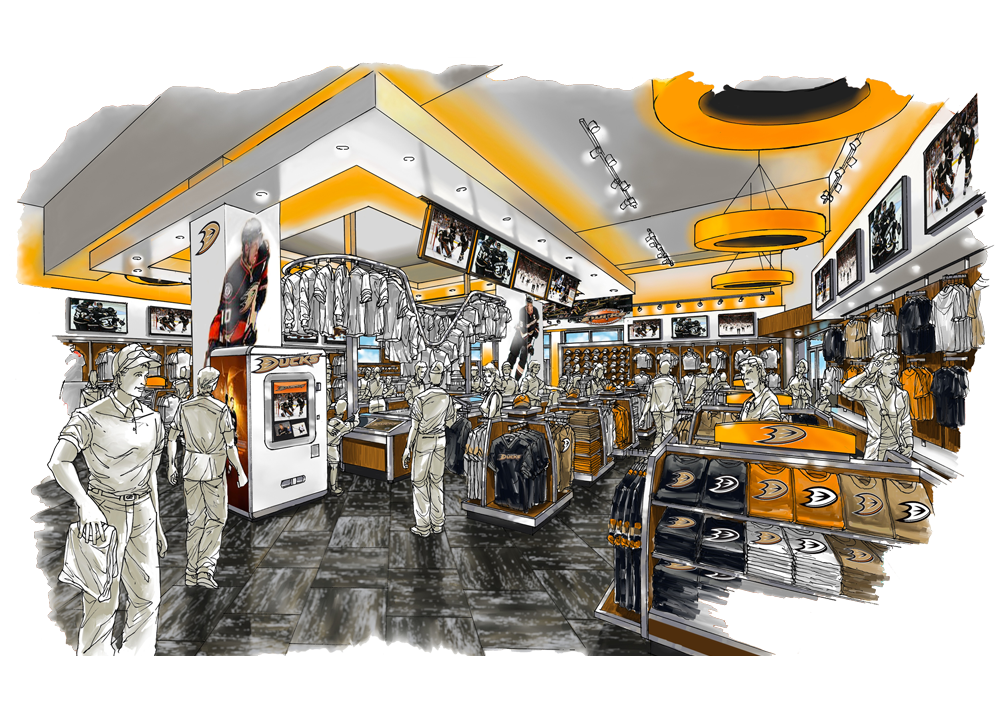 Temeka Group team store design Anaheim Ducks